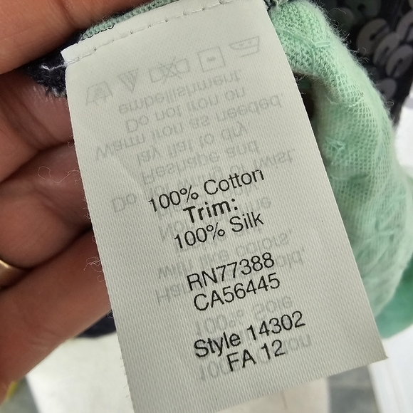 J. Crew Navy & Aqua Sequin Tank Top - Picture 8 of 9